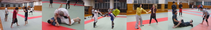 神戸格闘技サークルではキックボクシング・グローブ空手（拳法）・グラップリング（サブミッションレスリング）・総合格闘技を中心にやっています。