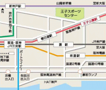 神戸格闘技サークルの練習会場、王子公園付近の地図